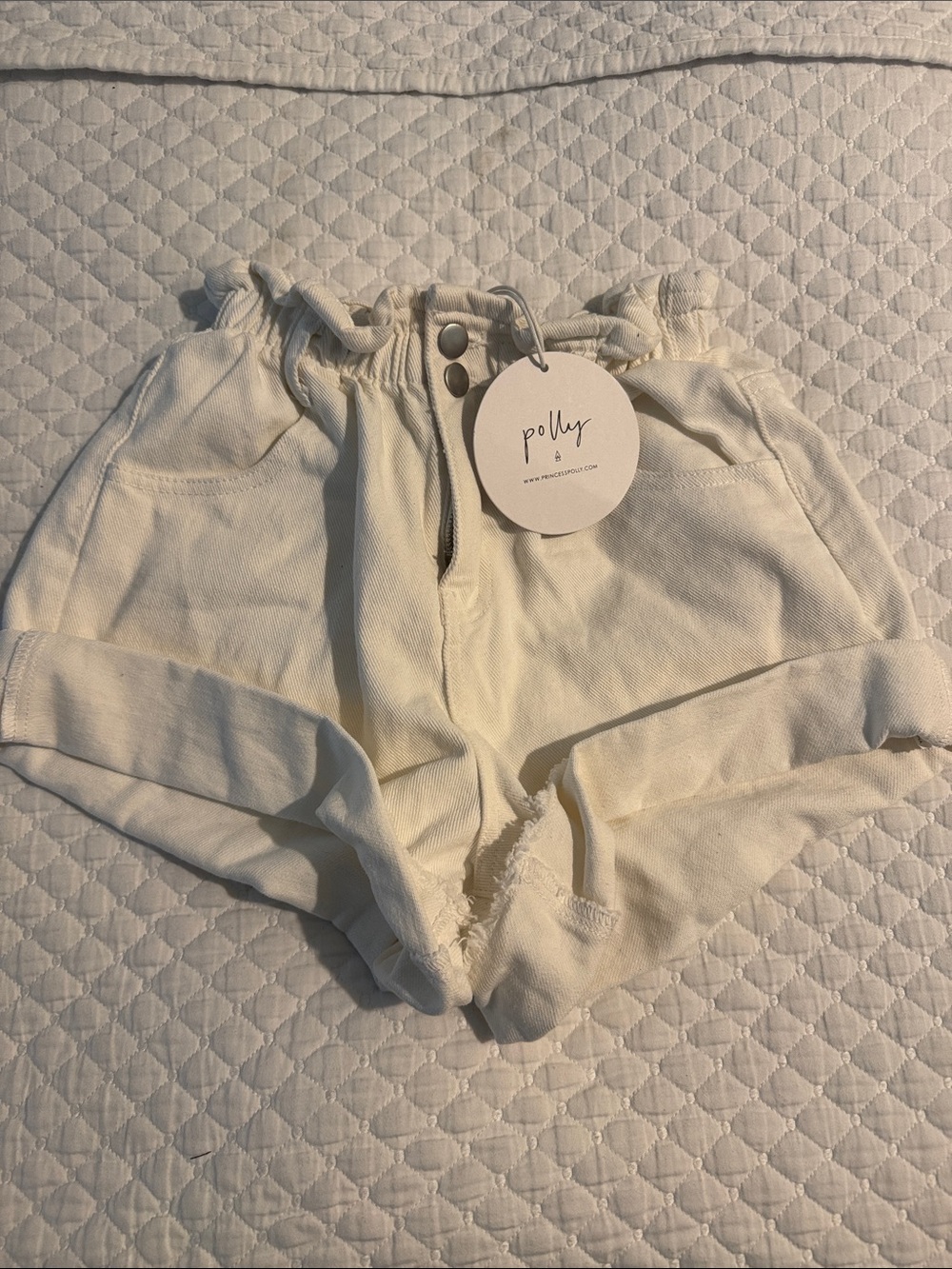 Polly princess Polly Paperbag Waist Cream Shorts